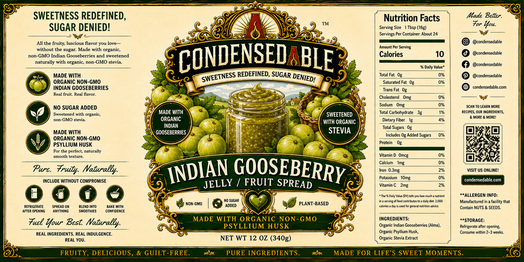 CONDENSEDABLE™ Indian Gooseberry (Amla) Jelly / Fruit Spread (In Glass Jar)