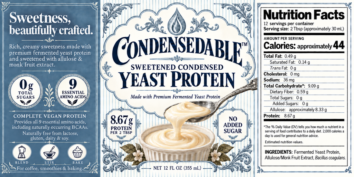 CONDENSEDABLE™ Sweetened Condensed Yeast Protein 12oz. (In Glass Jar)