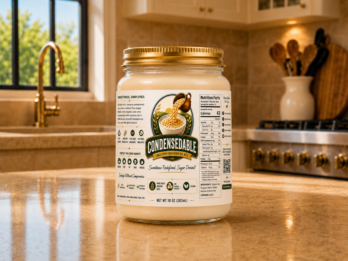 Condensedable™ Sweetened Condensed Oat Milk (In Glass Jar)
