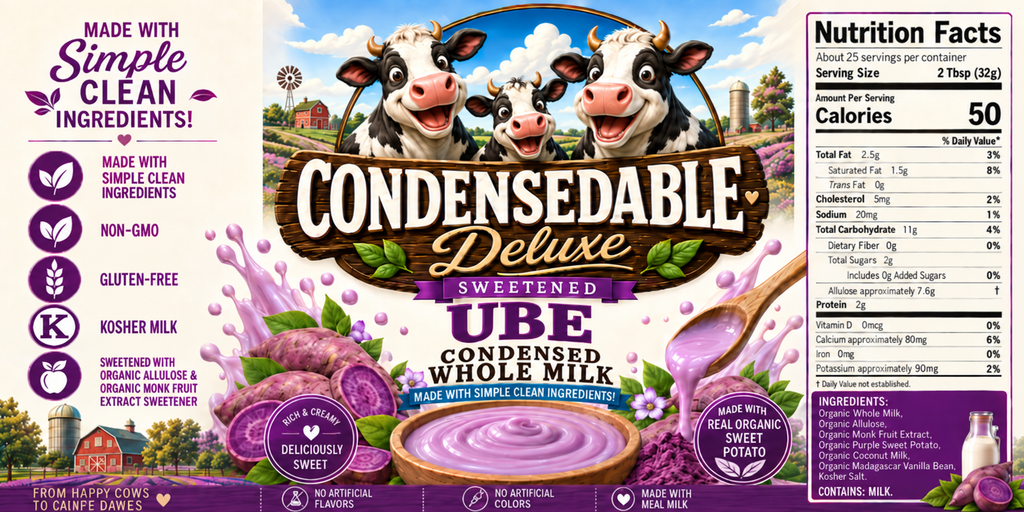 💜 CONDENSEDABLE™ Deluxe Sweetened Ube Condensed Whole Milk 14oz. (In Glass Jar)