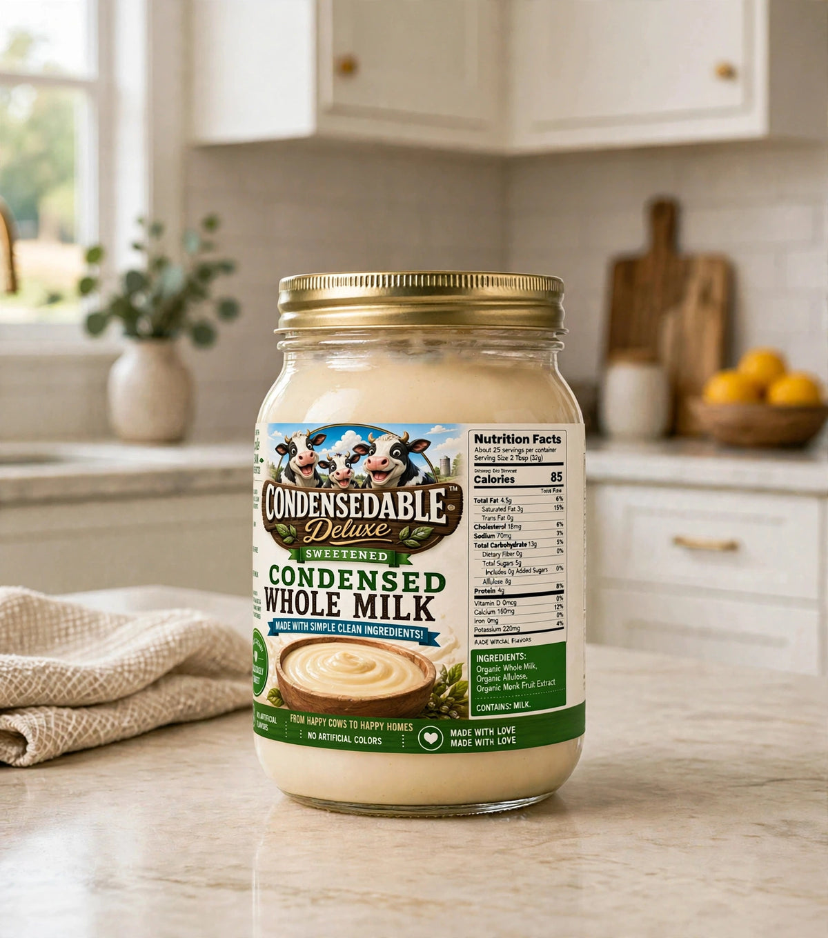 CONDENSEDABLE™ Deluxe Sweetened Condensed Whole Milk 14oz (In Glass Jar)