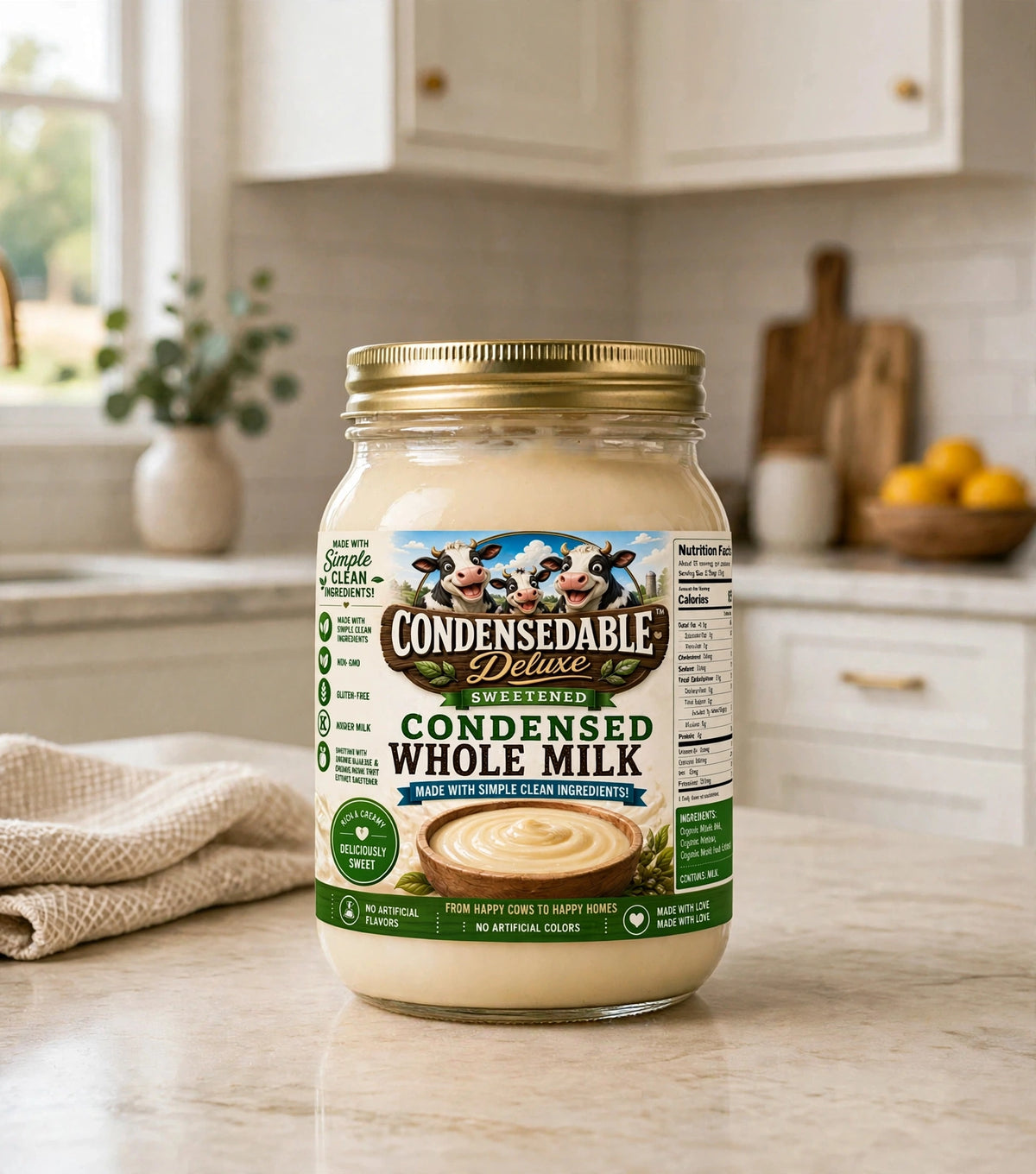 CONDENSEDABLE™ Deluxe Sweetened Condensed Whole Milk 14oz (In Glass Jar)