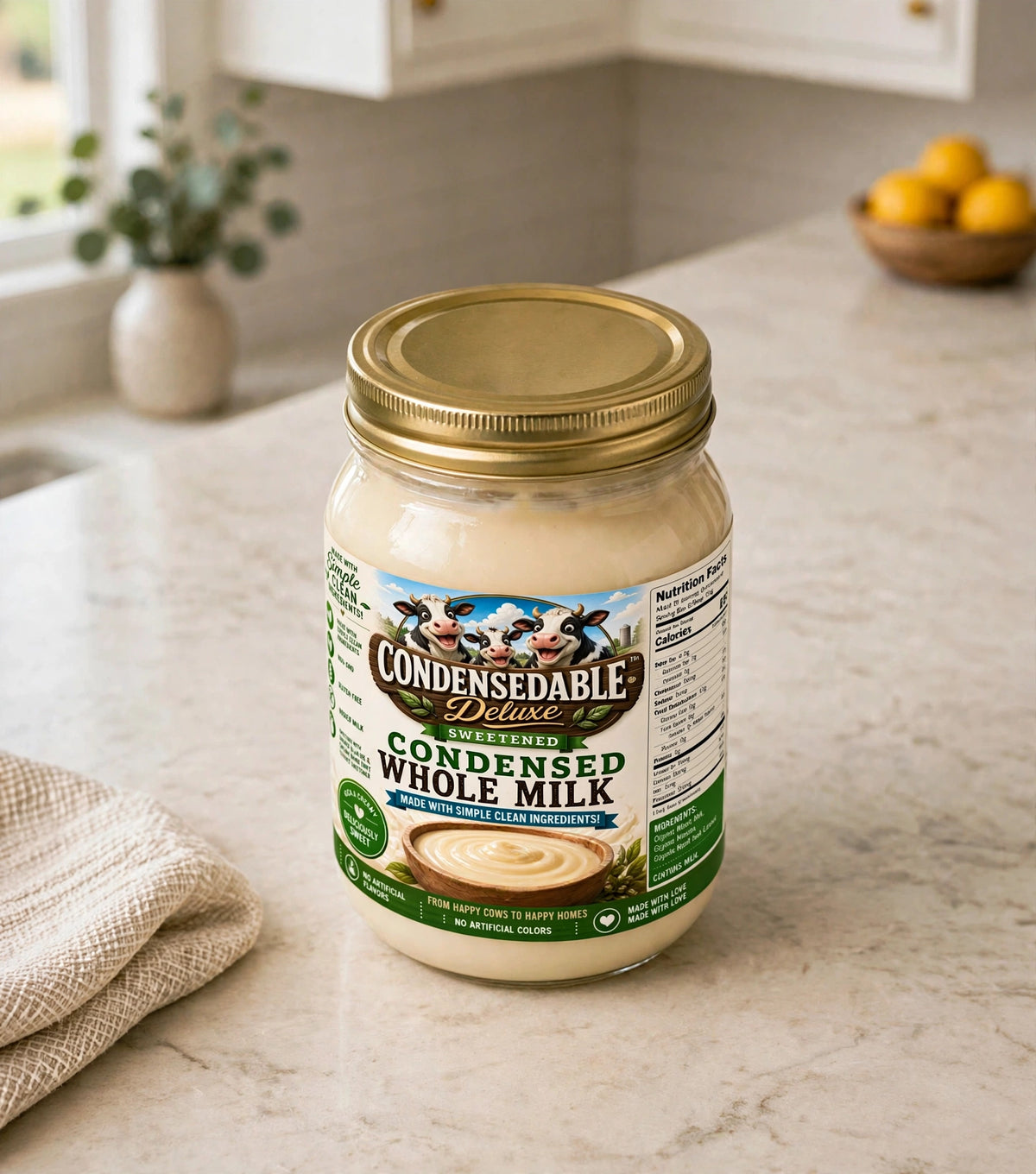 CONDENSEDABLE™ Deluxe Sweetened Condensed Whole Milk 14oz (In Glass Jar)