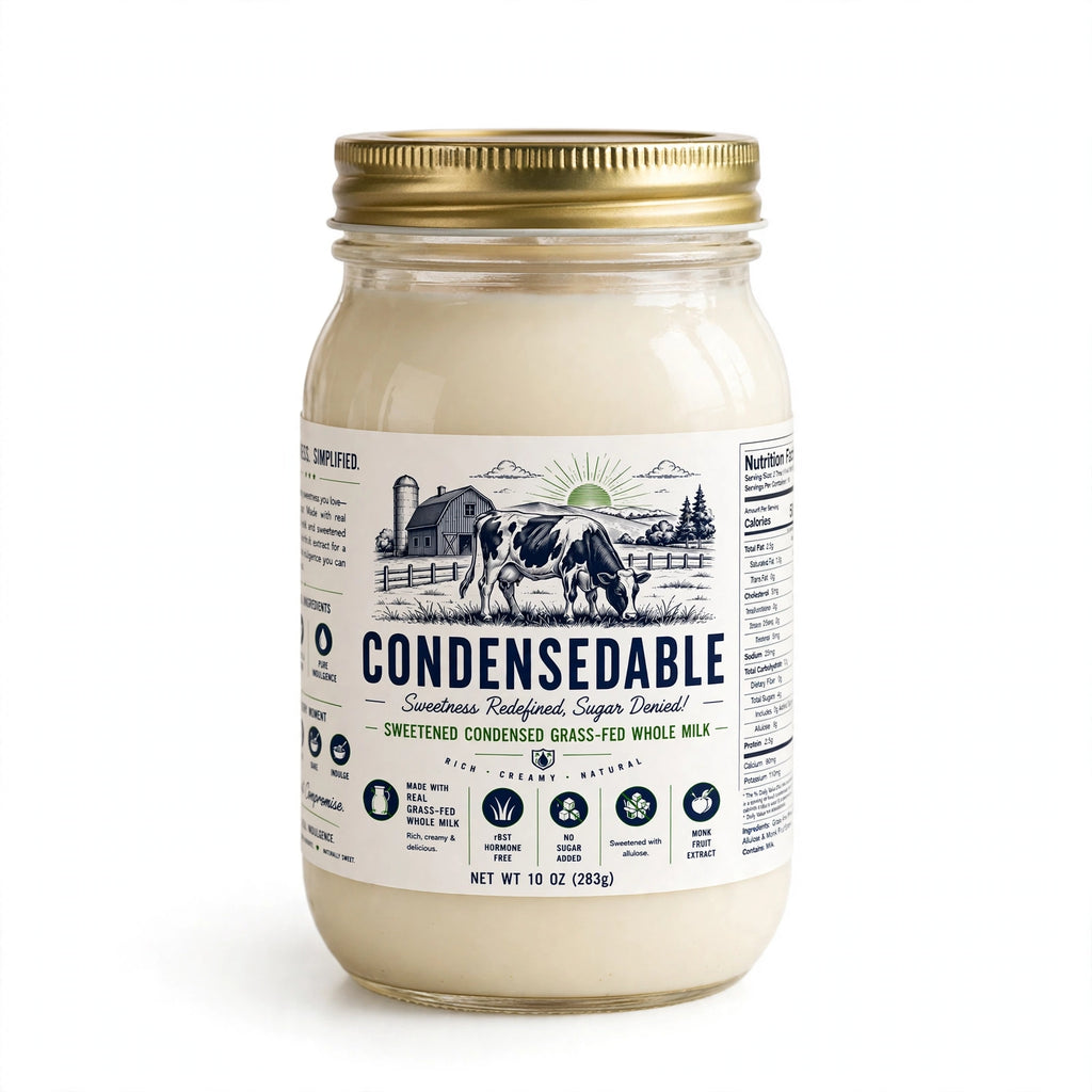 Condensedable™ Sweetened Condensed Grass-Fed Whole Milk (In Glass Jar)