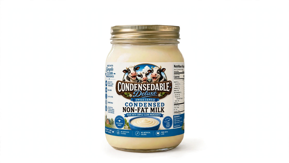 CONDENSEDABLE™ Deluxe Sweetened Condensed Non-Fat Milk 14oz (In Glass Jar)