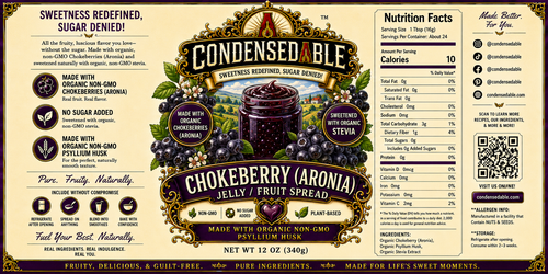 CONDENSEDABLE™ Chokeberry (Aronia) Jelly / Fruit Spread (In Glass Jar)