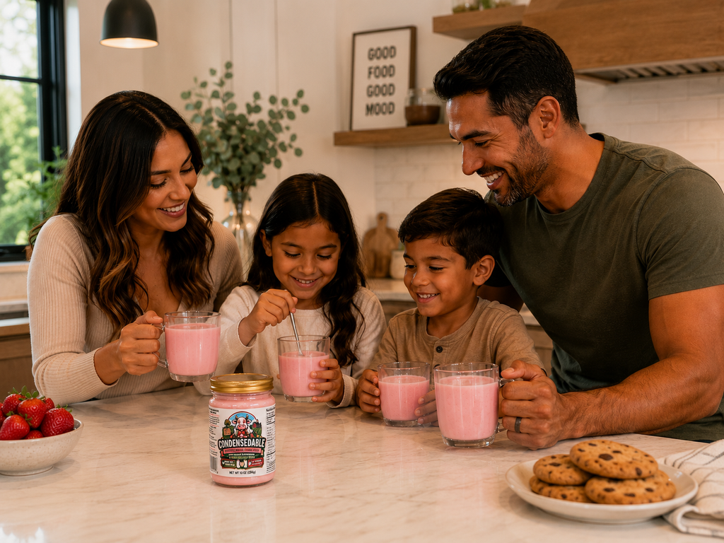 Condensedable™ Sweetened Condensed Strawberry Milk (In Glass Jar)