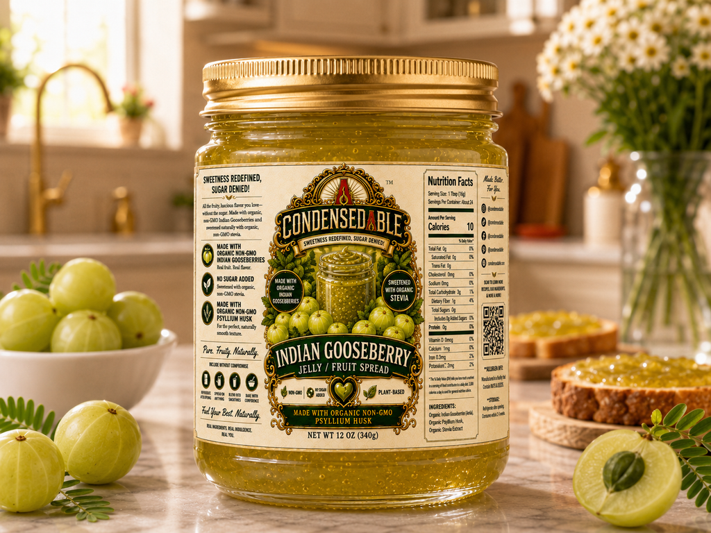 CONDENSEDABLE™ Indian Gooseberry (Amla) Jelly / Fruit Spread (In Glass Jar)