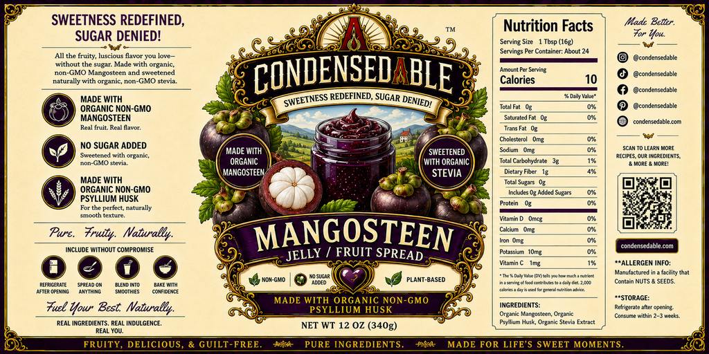 CONDENSEDABLE™ Mangosteen Jelly / Fruit Spread (In Glass Jar)