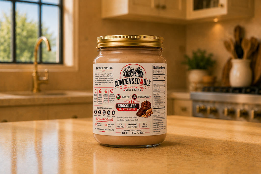 Condensedable™ Sweetened Condensed Whey Protein – Chocolate Peanut Butter Flavor (In Glass Jar)