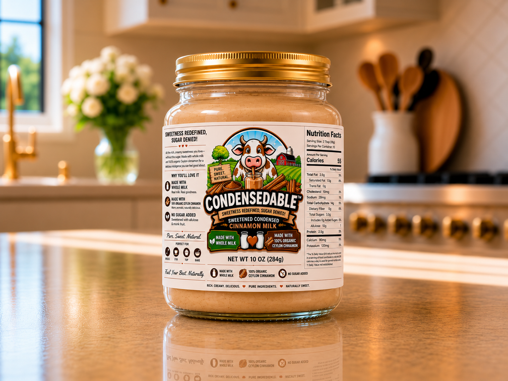Condensedable™ Sweetened Condensed Cinnamon Milk (In Glass Jar)