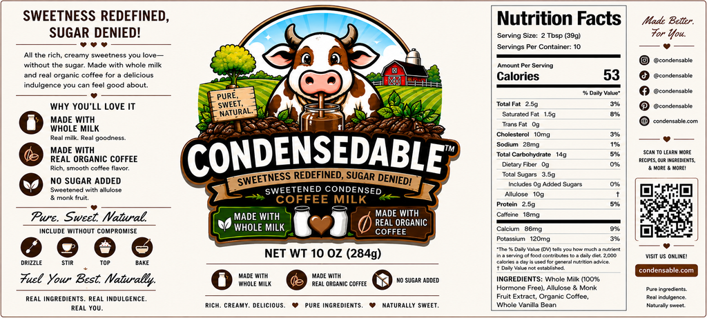Condensedable™ Sweetened Condensed Coffee Milk (In Glass Jar)