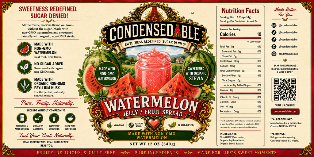 CONDENSEDABLE™ Watermelon Jelly / Fruit Spread (In Glass Jar)
