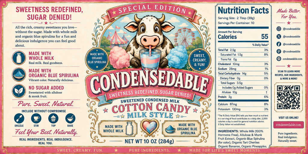 Condensedable™ Sweetened Condensed Cotton Candy Milk Style (In Glass Jar)