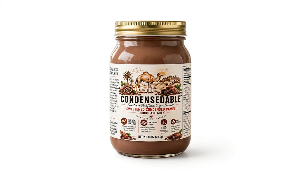 CONDENSEDABLE™ Sweetened Condensed Camel Chocolate Milk 10oz. (In Glass Jar)