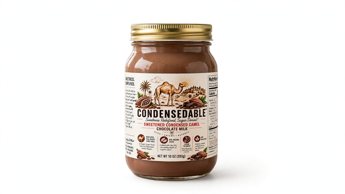 CONDENSEDABLE™ Sweetened Condensed Camel Chocolate Milk 10oz. (In Glass Jar)