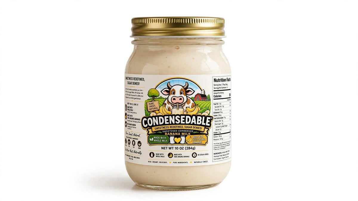 Condensedable™ Sweetened Condensed Banana Milk 10oz. (In Glass Jar)