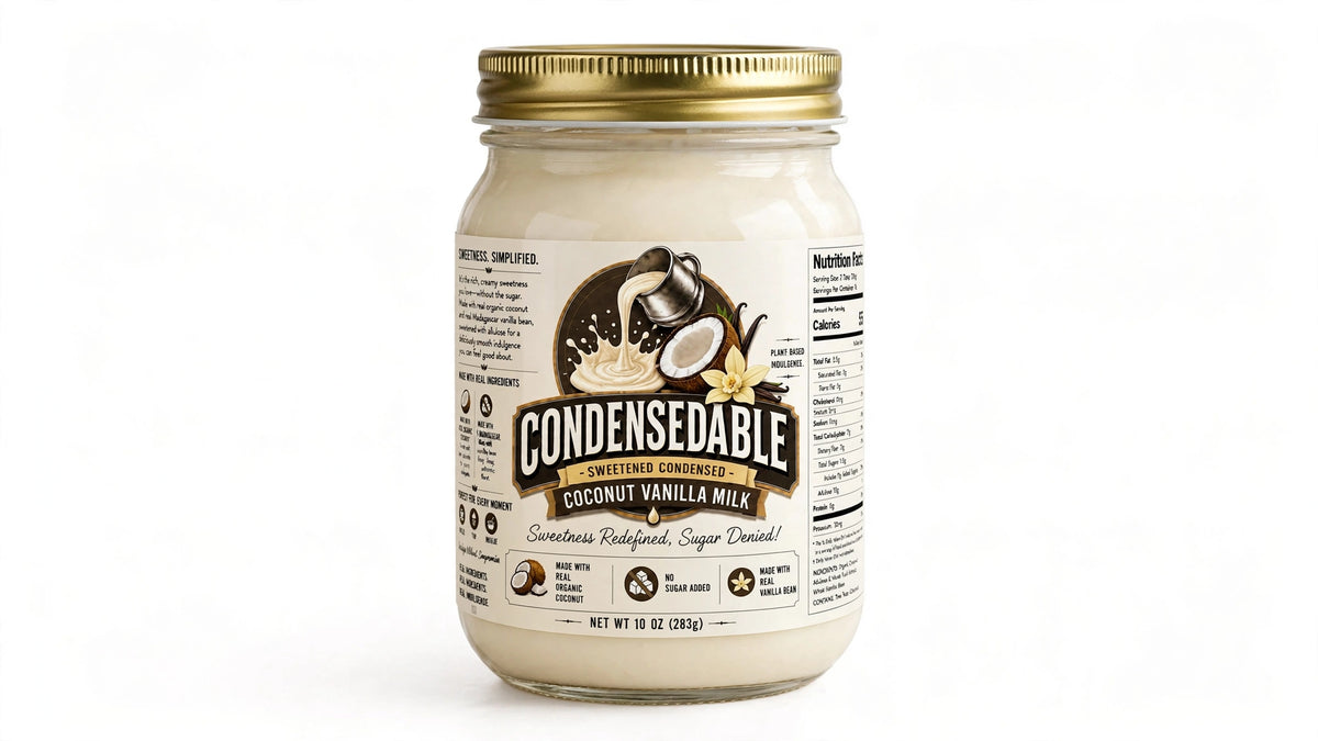CONDENSEDABLE™ Sweetened Condensed Coconut Vanilla Milk 10oz. (In Glass Jar)