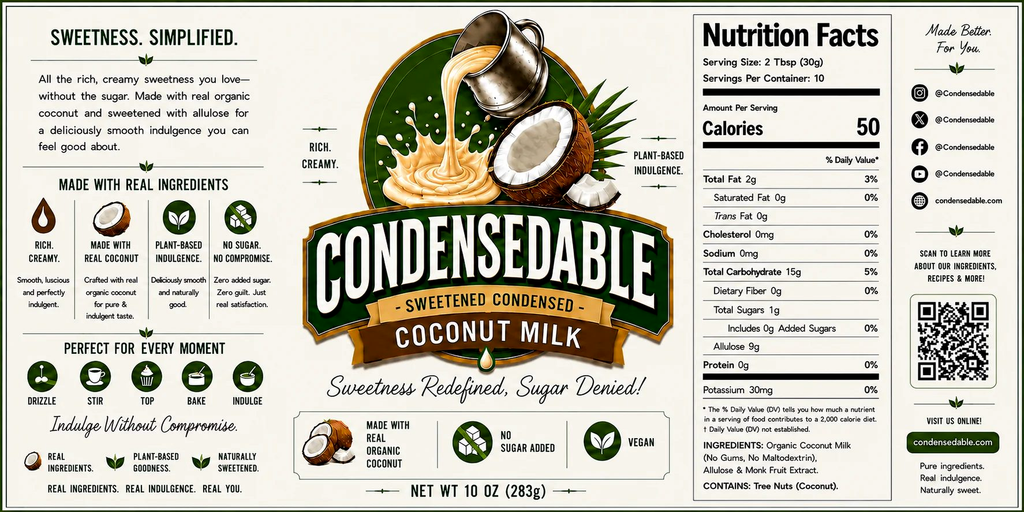 Condensedable™ Sweetened Condensed Coconut Milk 10oz. (In Glass Jar)