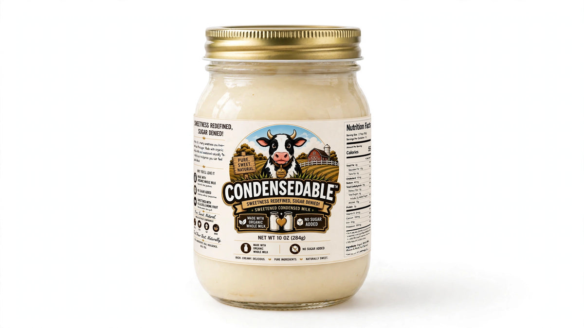 Condensedable™ Sweetened Condensed Milk – Organic Whole Milk 10oz. (In Glass Jar)