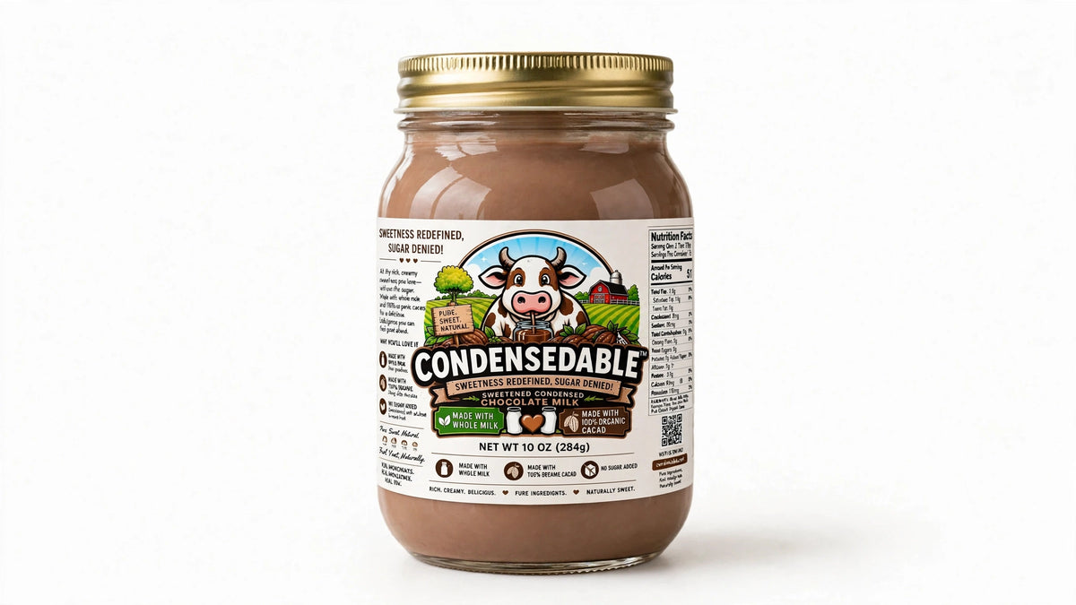 Condensedable™ Sweetened Condensed Chocolate Milk 10oz. (In Glass Jar)