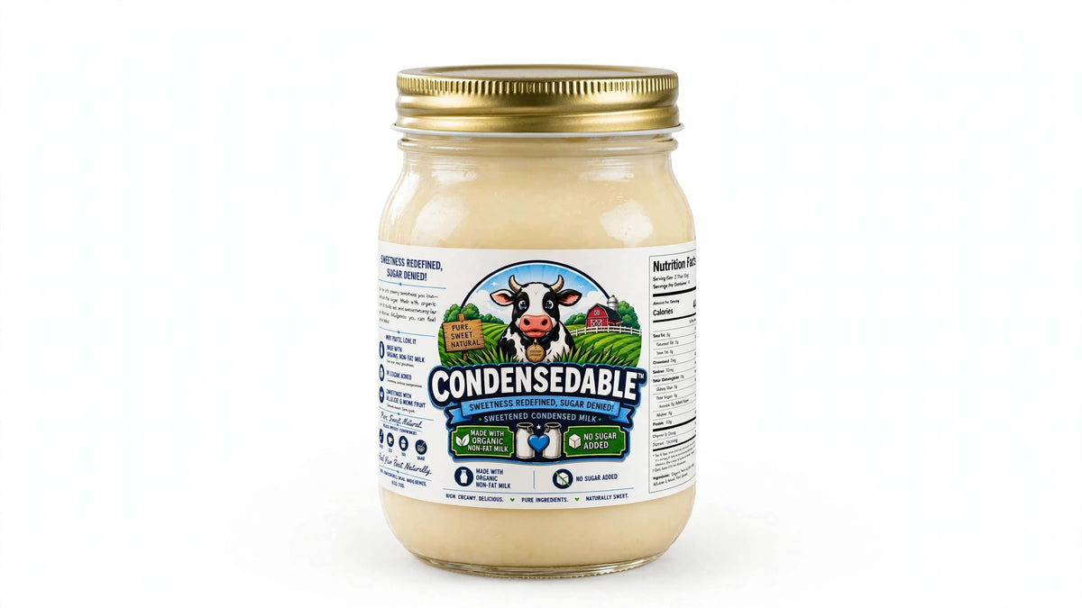 Condensedable™ Sweetened Condensed Milk - Organic Non-Fat Milk 10oz. (In Glass Jar)