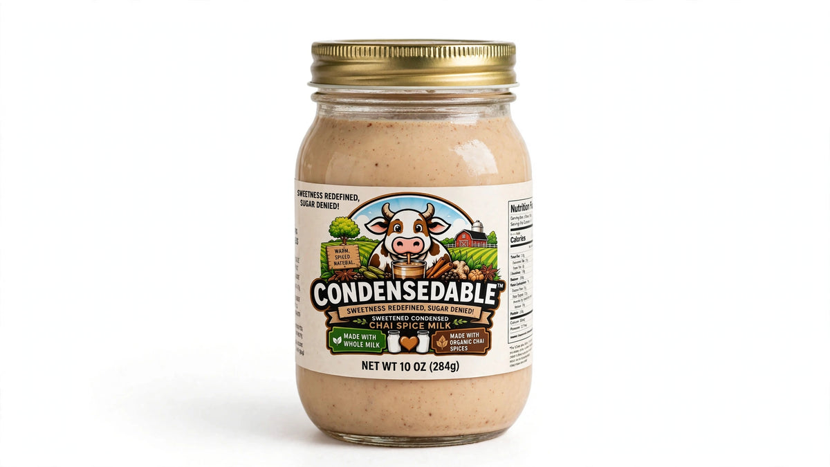Condensedable™ Sweetened Condensed Chai Spice Milk 10oz. (In Glass Jar)