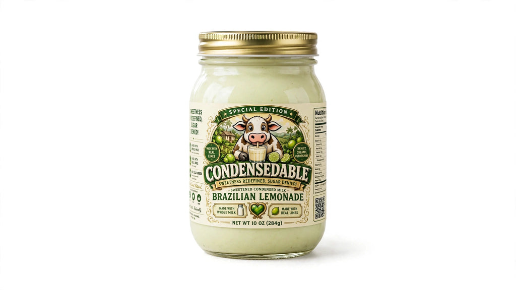 Condensedable™ Sweetened Condensed Brazilian Lemonade Milk | Special Edition | 10oz. (In Glass Jar)