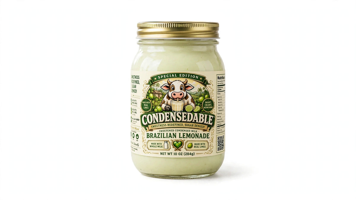 Condensedable™ Sweetened Condensed Brazilian Lemonade Milk | Special Edition | 10oz. (In Glass Jar)