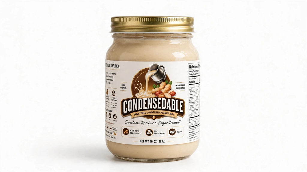 CONDENSEDABLE™ Sweetened Condensed Peanut Milk 10oz. (In Glass Jar)
