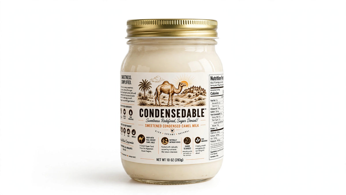 Condensedable™ Sweetened Condensed Camel Milk 10oz. (In Glass Jar)