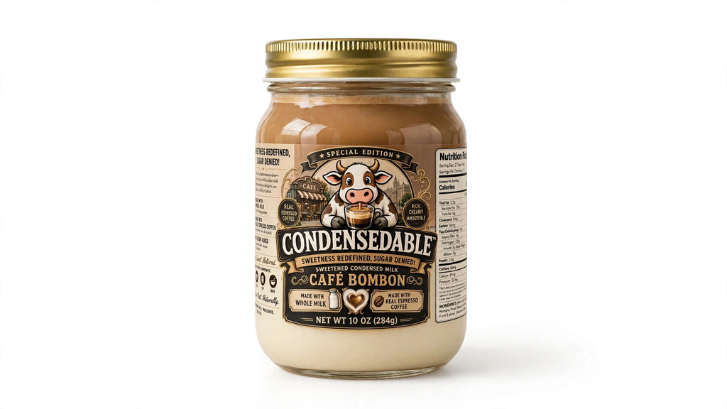 Condensedable™ Sweetened Condensed Café Bombón Milk | Special Edition | 10oz. (In Glass Jar)
