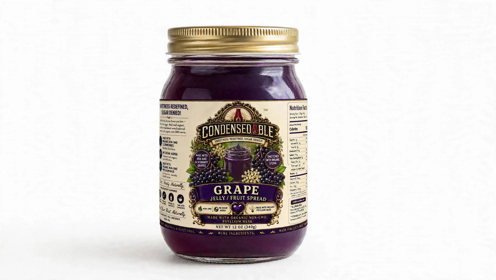CONDENSEDABLE™ Grape Jelly / Fruit Spread 12oz. (In Glass Jar)