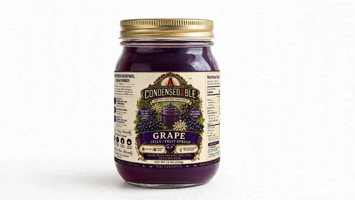 CONDENSEDABLE™ Grape Jelly / Fruit Spread 12oz. (In Glass Jar)