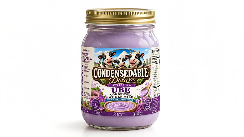 💜 CONDENSEDABLE™ Deluxe Sweetened Ube Condensed Whole Milk 14oz. (In Glass Jar)