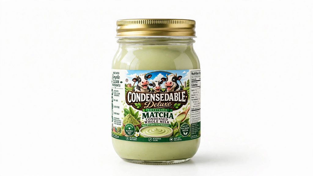 🍵 CONDENSEDABLE™ Deluxe Sweetened Matcha Condensed Whole Milk 14oz. (In Glass Jar)