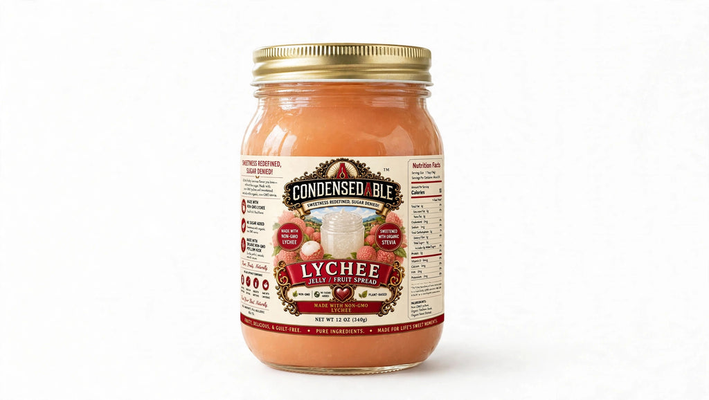 CONDENSEDABLE™ Lychee Jelly / Fruit Spread 12oz. (In Glass Jar)
