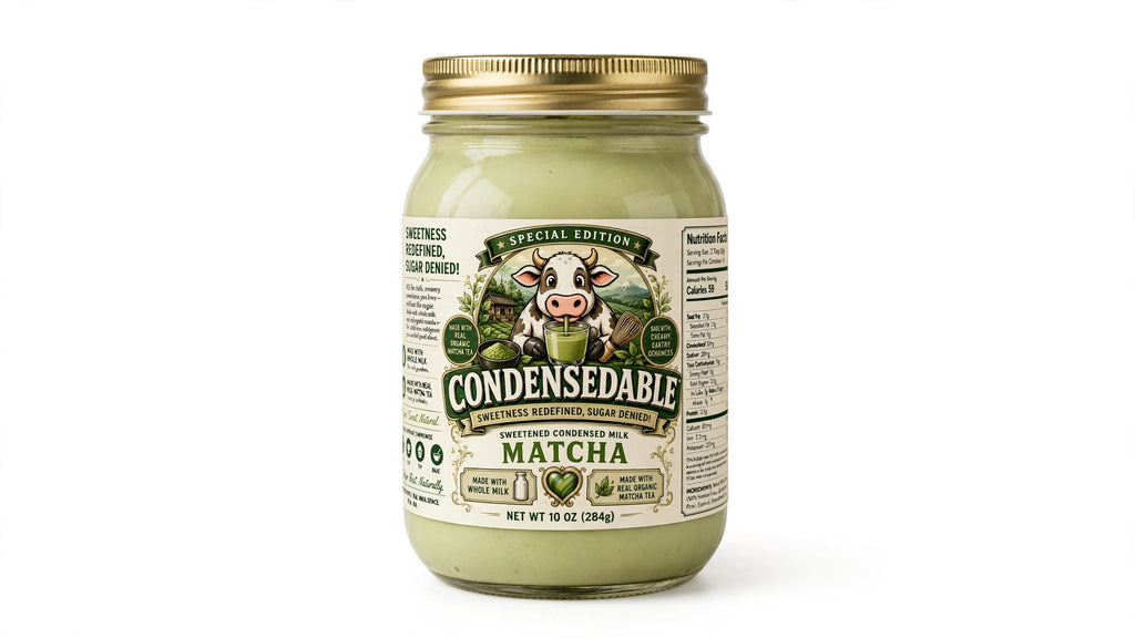 Condensedable™ Sweetened Condensed Matcha Milk 10oz. (In Glass Jar)