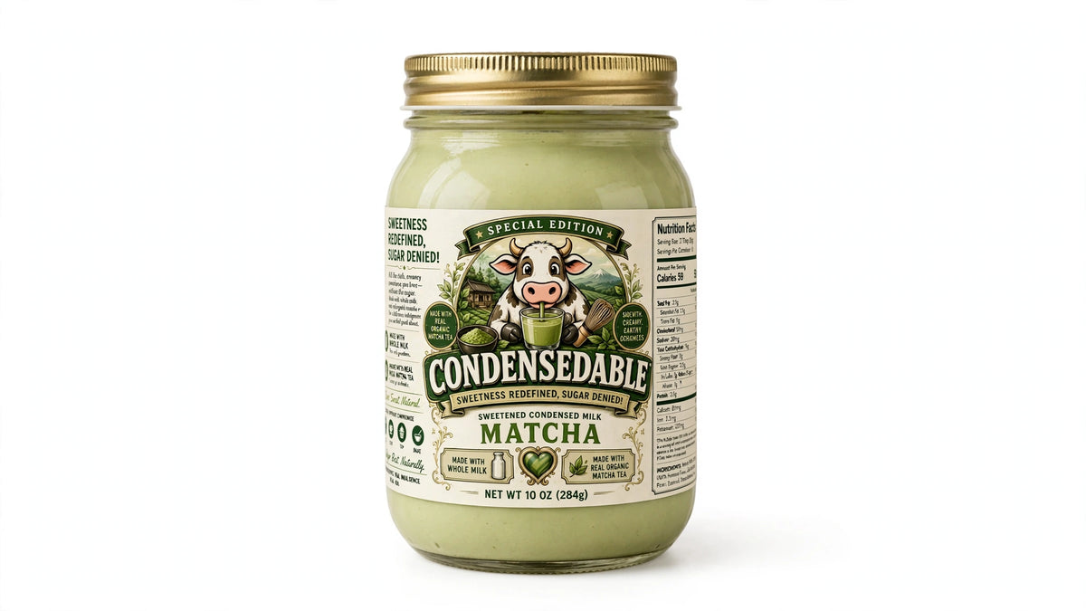Condensedable™ Sweetened Condensed Matcha Milk 10oz. (In Glass Jar)
