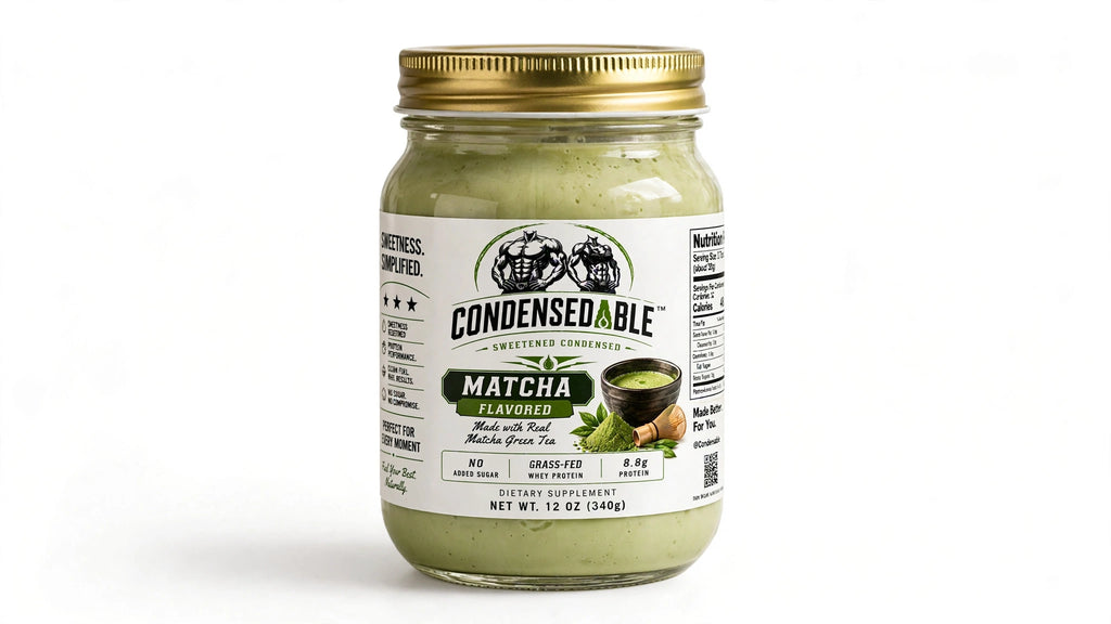 Condensedable™ Sweetened Condensed Whey Protein – Matcha Flavor 12oz. (In Glass Jar)