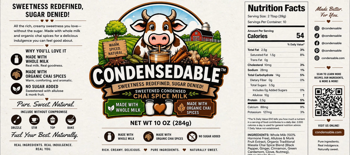 Condensedable™ Sweetened Condensed Chai Spice Milk 10oz. (In Glass Jar)