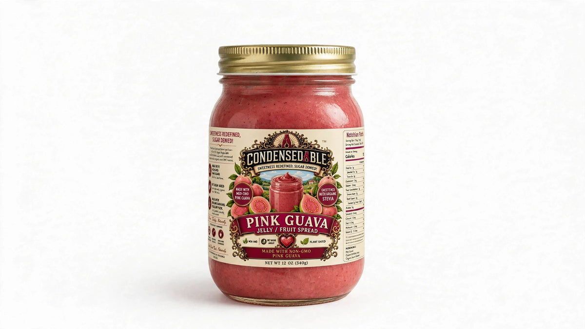 CONDENSEDABLE™ Pink Guava Jelly / Fruit Spread 12oz. (In Glass Jar)