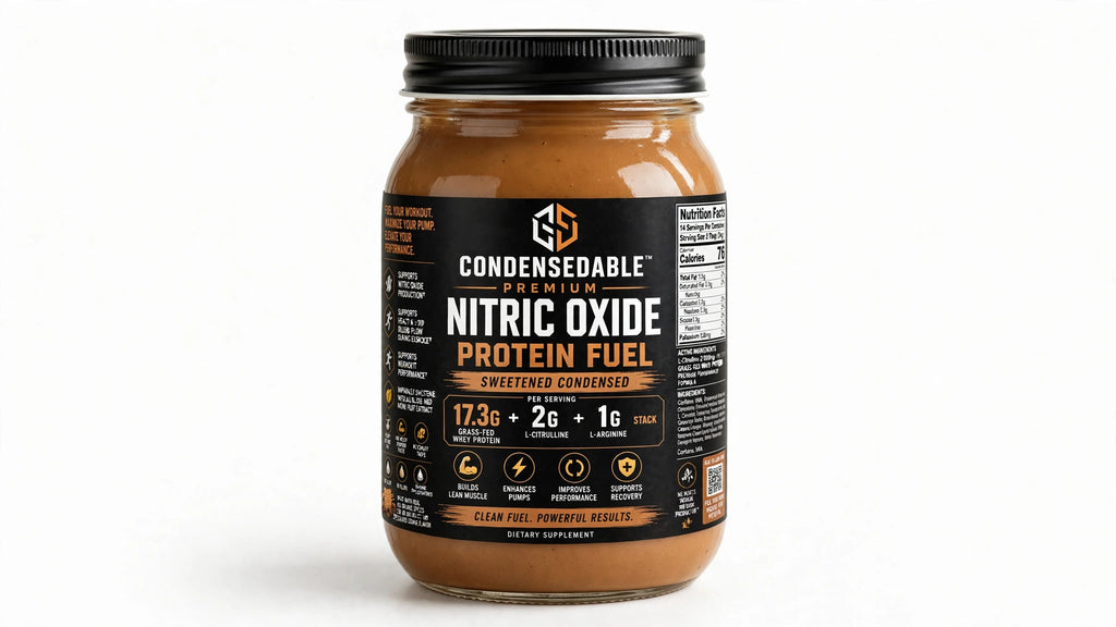 CONDENSEDABLE™ Premium Nitric Oxide Protein Fuel Sweetened Condensed Speculoos Cookie Formula 14oz. (In Glass Jar)