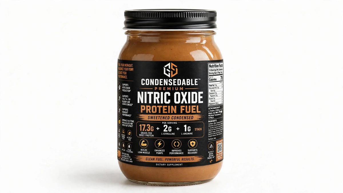 CONDENSEDABLE™ Premium Nitric Oxide Protein Fuel Sweetened Condensed Speculoos Cookie Formula 14oz. (In Glass Jar)