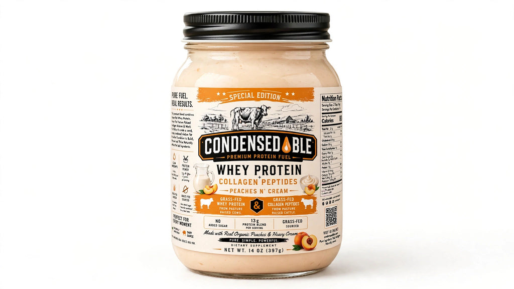 CONDENSEDABLE™ Special Edition Peaches N’ Cream 14oz. (In Glass Jar)