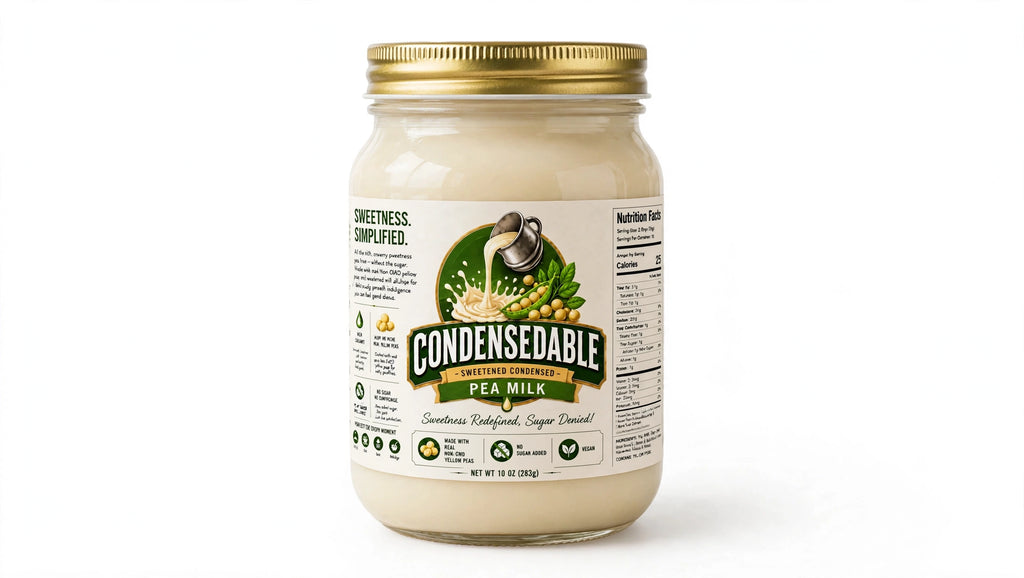 Condensedable™ Sweetened Condensed Pea Milk 10oz. (In Glass Jar)