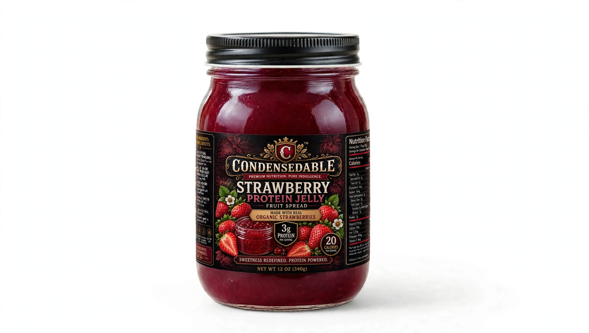 CONDENSEDABLE™ Strawberry Protein Jelly Fruit Spread 12oz. (In Glass Jar)