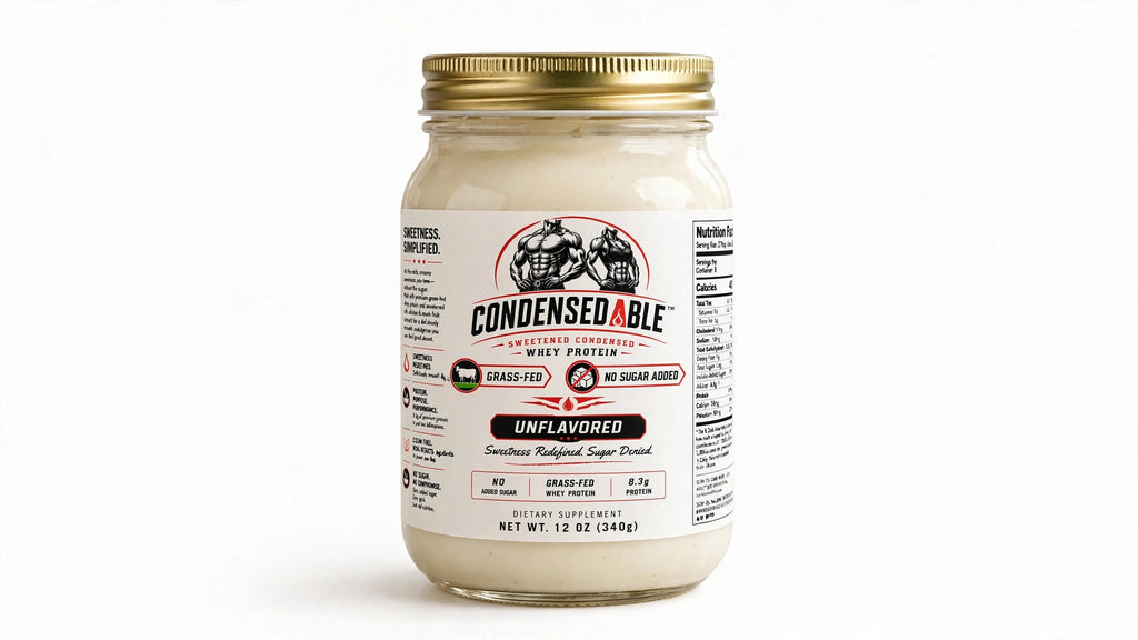 Condensedable™ Sweetened Condensed Whey Protein – Unflavored 12oz. (In Glass Jar)